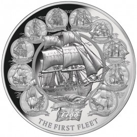 2 Unzen oz Silber Niue  5 $ - The First Fleet 2018 Ultra High Relie 