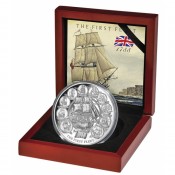 2 Unzen Silber oz first fleet  high relief Niue