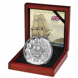 2 Unzen Silber oz first fleet  high relief Niue