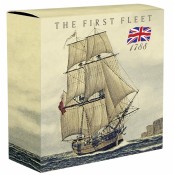 2 Unzen Silber oz first fleet  high relief Niue