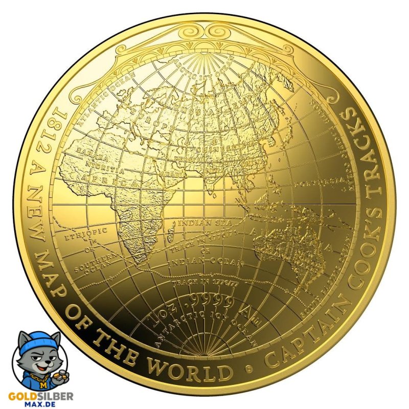 1 oz Unze Gold Weltkarte 1812 Terrestrial Dome Serie  2018  PP