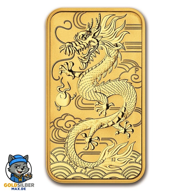 1 oz Unze Gold  Rectangular Dragon Perth Mint 2018