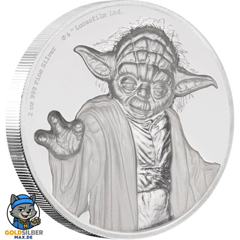 2 Unze oz   Silber  STAR WARS™ - Yoda  PP  Ultra High Relief