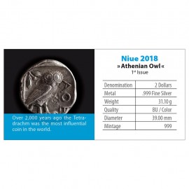 1/4 Unze  Silber Silbermünze Eule Athen Niue