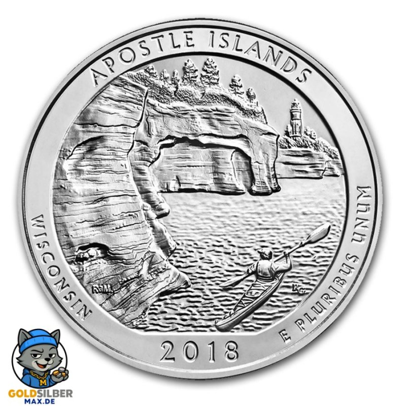 5 Unze Silber America The Beautiful ATB  Apostle Islands National Lakeshore, WI