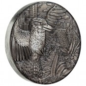 2 Unzen Silber Kookaburra  2018 High Relief Antique