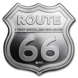 1 Unze Silber Round  Icons of Route 66 Shield (Illinois Gemini Giant)