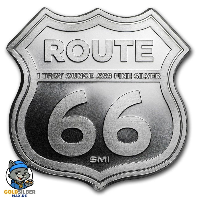 1 Unze Silber Round  Icons of Route 66 Shield (Illinois Gemini Giant)