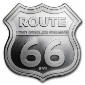 1 Unze Silber Round  Icons of Route 66 Shield (Illinois Gemini Giant)