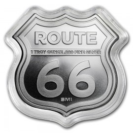 1 Unze Silber Round American  1 Unze Silber Round Route 66 Get Your Kicks on Route 66 Sunshine Mint USA