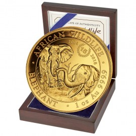 1 Unze Gold Somalia Elefant 2017 Privy ANA Denver Skyline