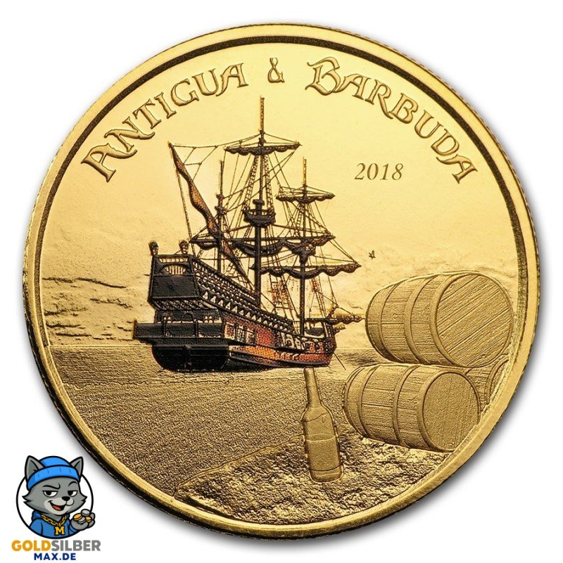 1 Unze oz Gold 2018 Antigua & Barbuda Rum Runner BU