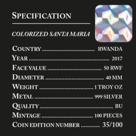 Ruanda Rooster Hahn2017  1oz Unze Silber Silbermünze