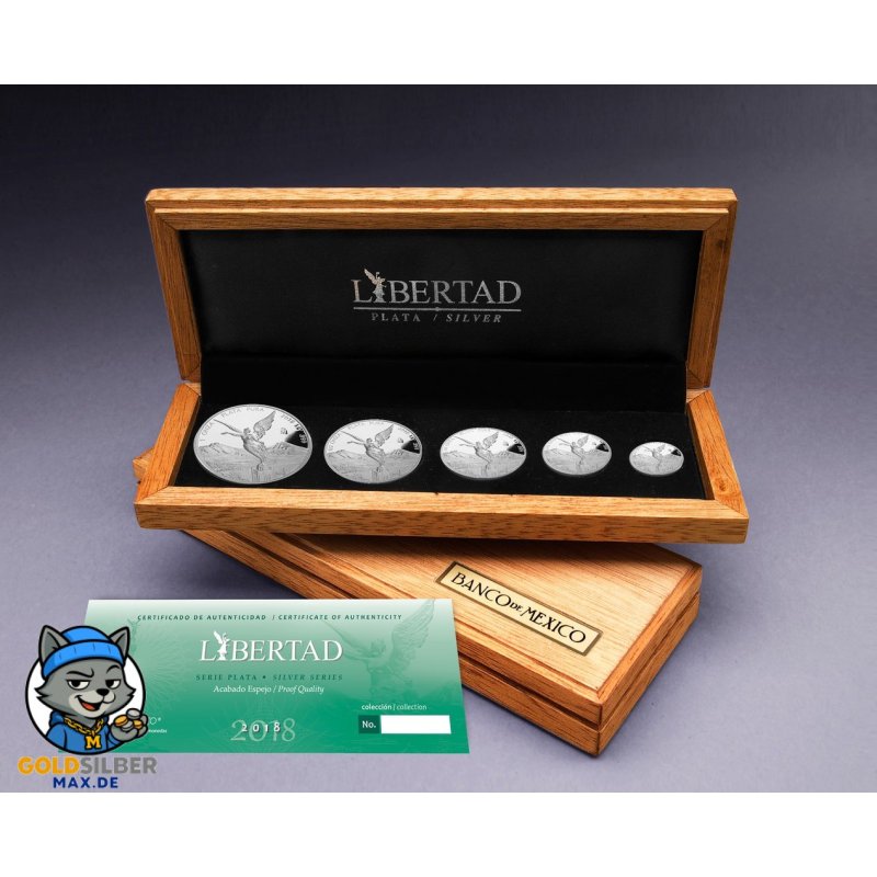 1/20-1  Unze Silber Mexiko Libertad Set 2018  PP