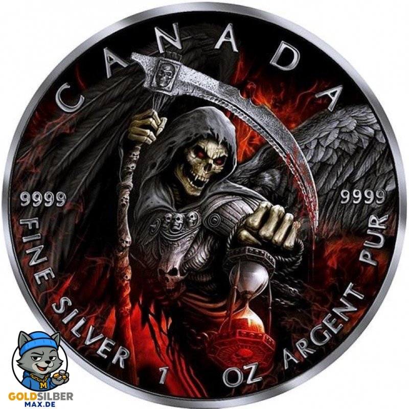 1 Unze Silber Grim Reaper Sensenmann ARMAGEDDON II 2017 Rhutenium