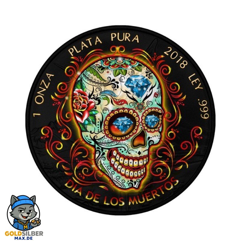 1 Unze Silber Mexiko Libertad Dia de los Muertos 2018 Rhutenium