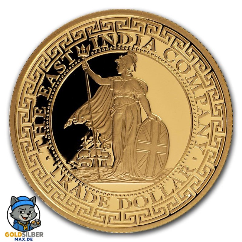 1oz Gold St. Helena British Trade Dollar 2018 PP Niue Restrike