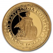 1oz Gold St. Helena British Trade Dollar 2018 PP Niue Restrike