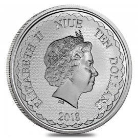  1 Unze Silber 1 $ Dollar Czech Lion - Tschechischer Löwe Niue Island 2017