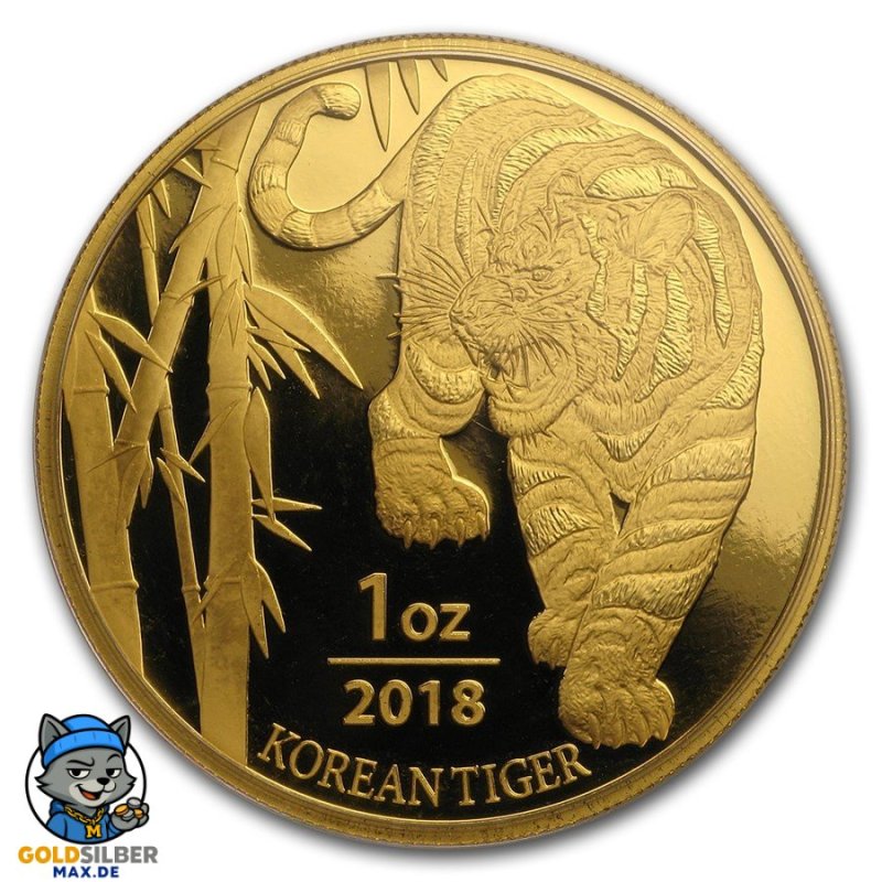 1 oz Gold Korean Tiger 2018 Box