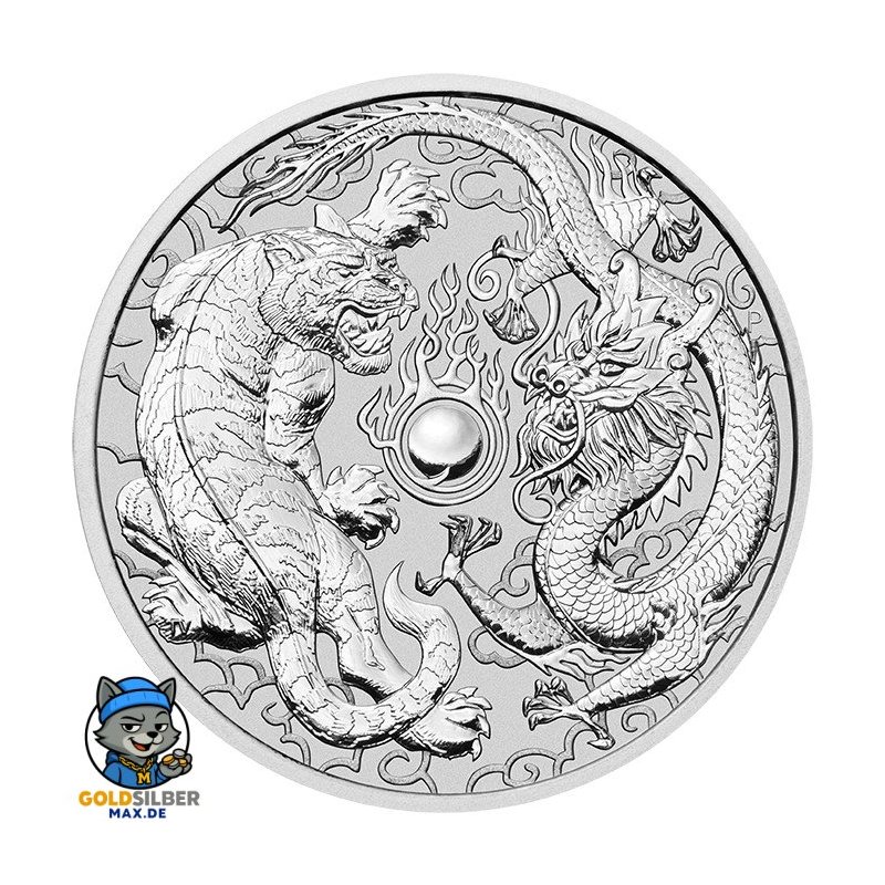 1 Unze Silber Dragon + Tiger Perth Mint 2018