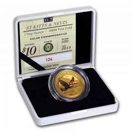 1 Unze oz Gold 2018 St Kitts Pelican farbig