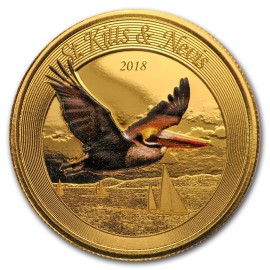 1 Unze oz Gold 2018 St Kitts Pelican farbig