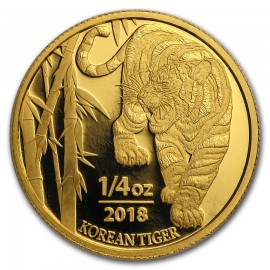 1/4 oz Gold Korean Tiger 2017 PP Box