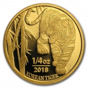 1/4 oz Gold Korean Tiger 2017 PP Box