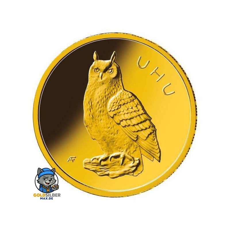 1/8 oz Gold 20 Euro Uhu Heimische Vögel 2018 Deutschland