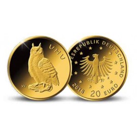 1/8 oz Gold 20 Euro Nachtigall Heimische Vögel 2016 Deutschland