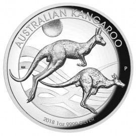 1 Unze Silber Australischer Känguru 2018 PP High Relief