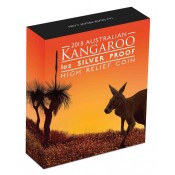 1 Unze Silber Australischer Känguru 2018 PP High Relief