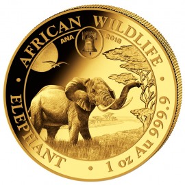 1 oz Unze Gold Somalia Elefant 2018 Privy ANA 