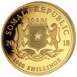 1 Unze Gold Somalia Elefant 2017 Privy ANA Denver Skyline