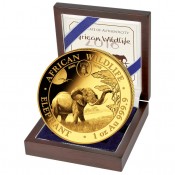 1 Unze Gold Somalia Elefant 2017 Privy ANA Denver Skyline
