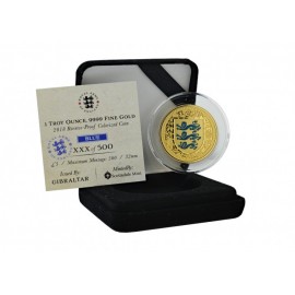 1 Unze oz Gold 2018 three Lions Royal Arms Gibraltat Blau blue