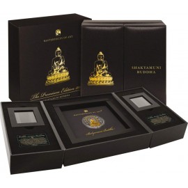 3 Unzen Silber 2017 Cook Islands 25 und 20 $ Shakyamuni Buddha 2017 3 Oz Silber + 1/4 Oz Gold RAR
