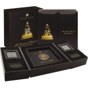 3 Unzen Silber 2017 Cook Islands 25 und 20 $ Shakyamuni Buddha 2017 3 Oz Silber + 1/4 Oz Gold RAR