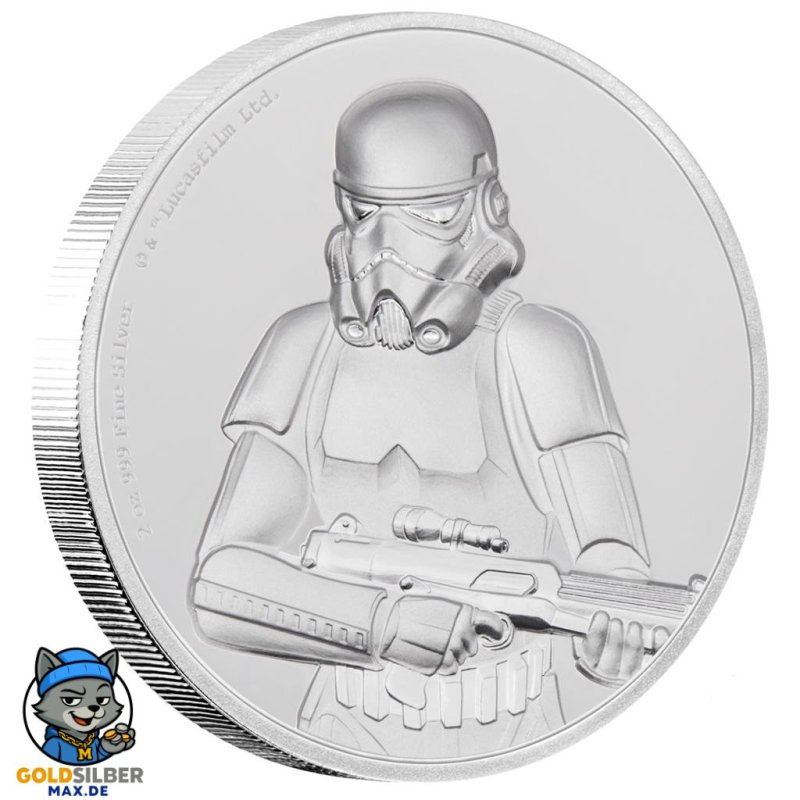 2 Unze oz   Silber  STAR WARS™ - Stormtrooper  PP  Ultra High Relief