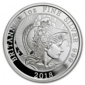 1 Unze Silber Britannia UK 2018   PP 2 Pfund  Silber PP 