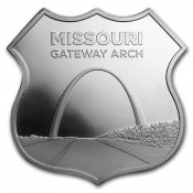 1 Unze Silber Round  Icons of Route 66 Shield Missouri