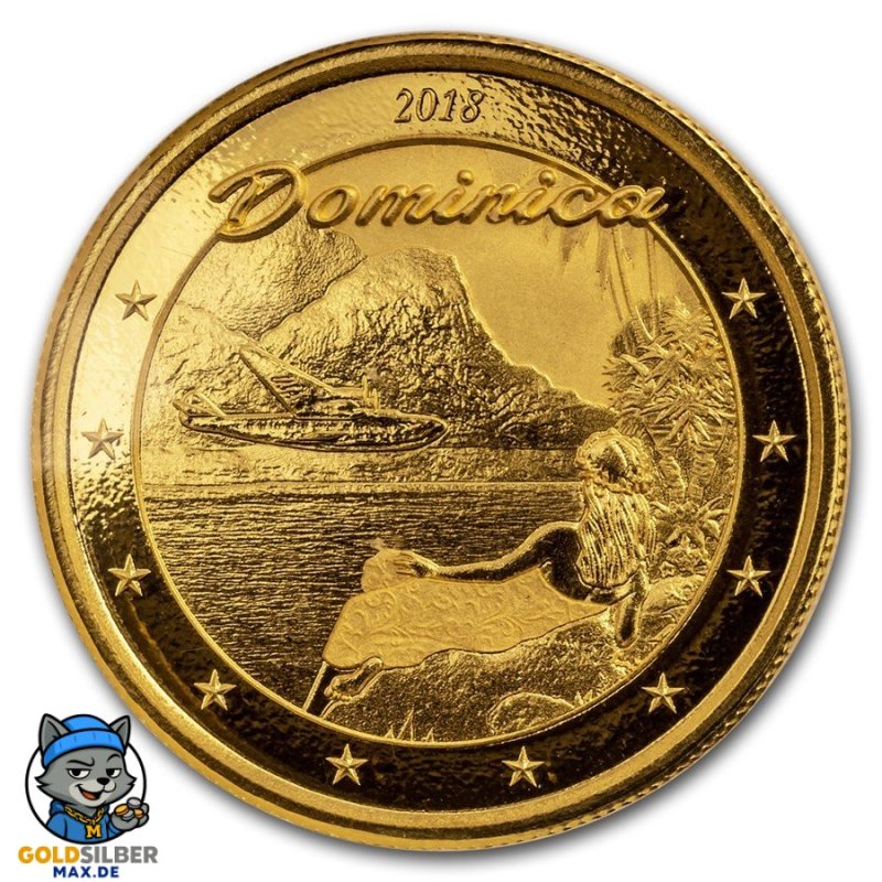 1 Unze oz Gold 2018 Domimica Nature Isle 