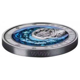 3 Unzen Silber Great White Shark Barbados 2018 AF coloured