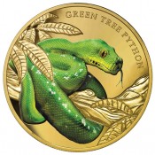 1 Unze Gold Grüne Baumpython  2019 Serie Bemerkenswerte Reptilien Niue