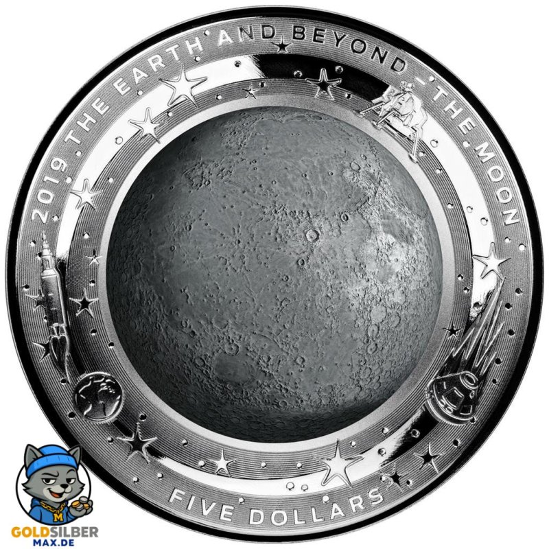 1 Unze Silber EARTH AND BEYOND - Mond - Konvex