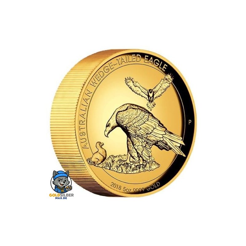 5 Unze Gold Wedge-Tailed Eagle PP High Relief  mit Box 2018
