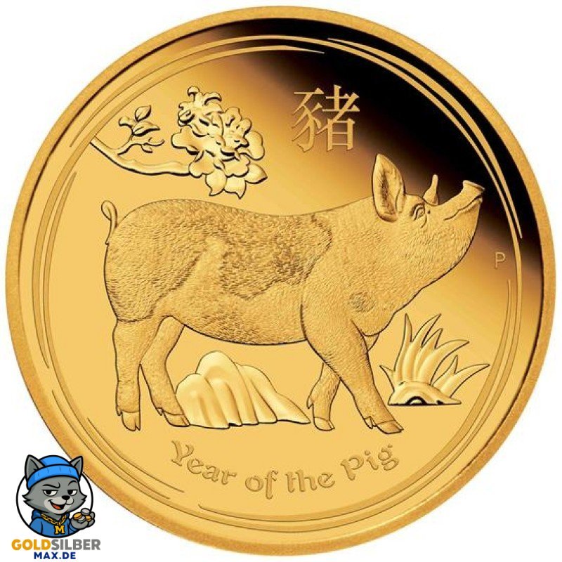 1/4 oz  Gold Lunar 2 Schwein 2019 PP