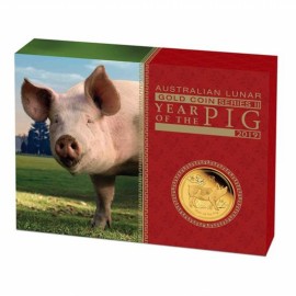 1/4 oz Gold Lunar 2 Schwein PP 2019 Goldmünze