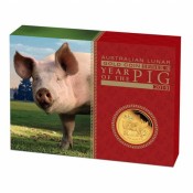 1/4 oz Gold Lunar 2 Schwein PP 2019 Goldmünze